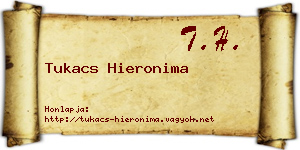 Tukacs Hieronima névjegykártya